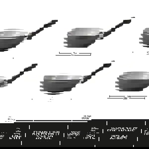 Disney Monochrome Mickey Mouse: Ceramic Non-Stick Frying Pans - Twin Pack