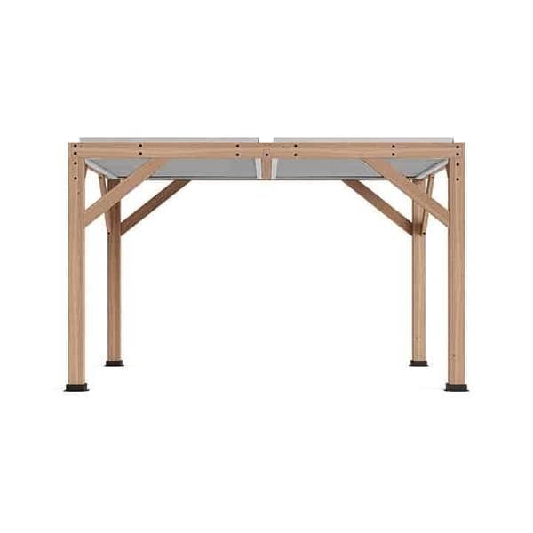 Yardistry Wooden Pergola 13ft x 11ft (4m x 3.4m) With Louvered Roof 4m x 3.3m Wooden Gazebo 9