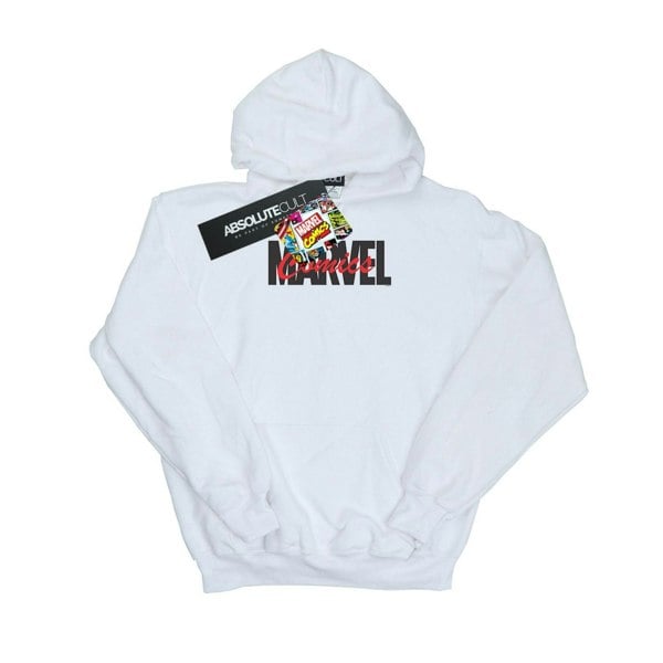 Marvel Mens Red Font Logo Hoodie - White