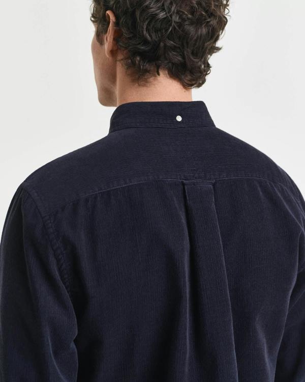 GANT Mens Regular Fit Corduroy Shirt - 433 Evening Blue | CHO | Designer Mens Long Sleeve Shirts