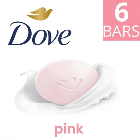 Dove Pink Moisturising Beauty Cream Bar for Soft & Smooth Skin, 6 x 90g, 4 Pack