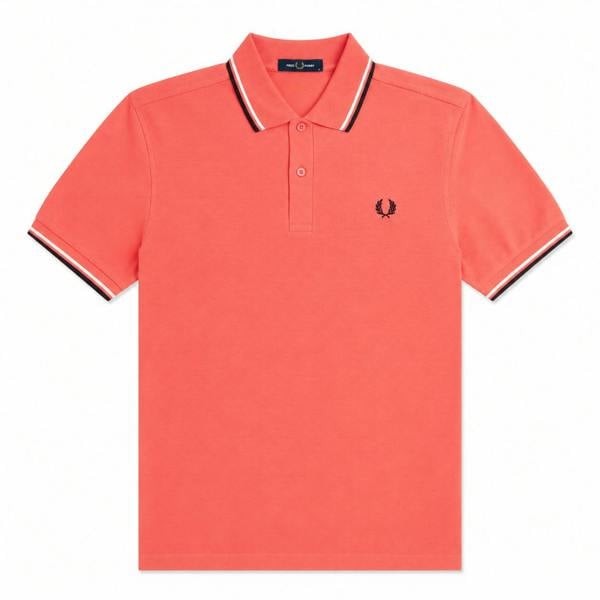 Fred Perry Twin Tipped Polo Shirt Strawberry Cream/Ecru/Black