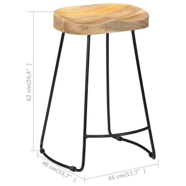 Berkfield Gavin Bar Stools 2 pcs Solid Mango Wood