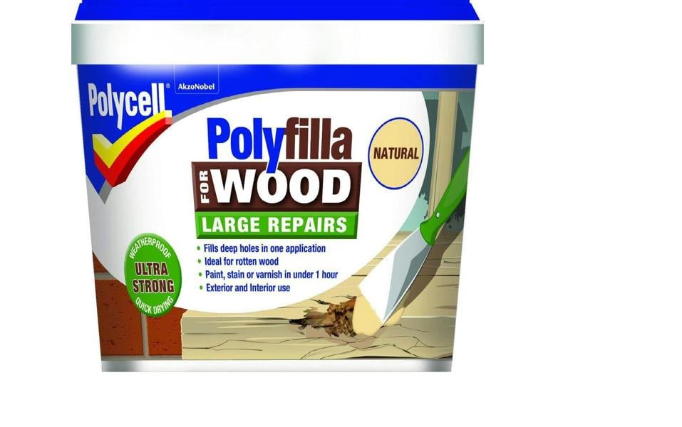 Polycell Polyfilla 2 Part Wood Filler For Large Repairs Natural 750g