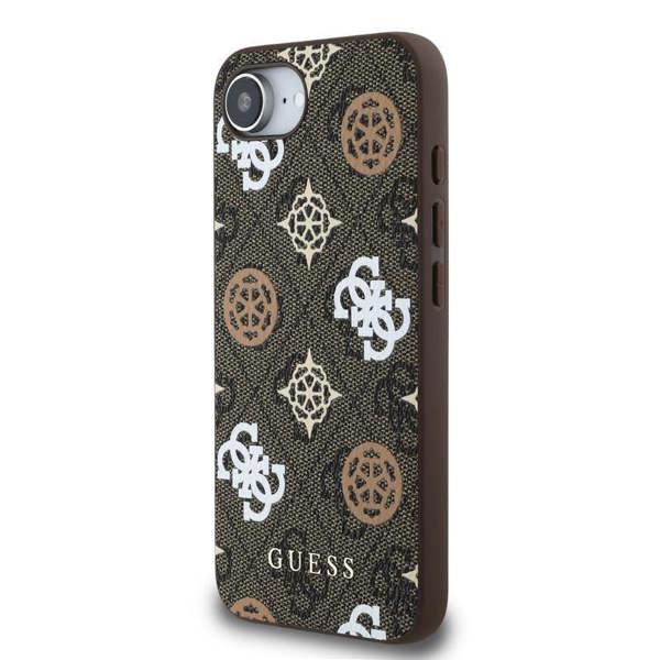 Guess PU 4G Peony Case with MagSafe for iPhone 16e Brown - GUHMPSE4P4PWPW