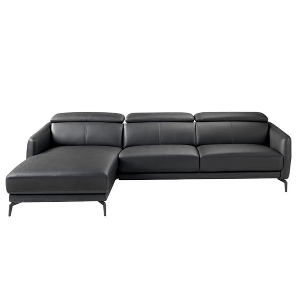 Angel Cerdá Corner sofa in black leather 6040/6041