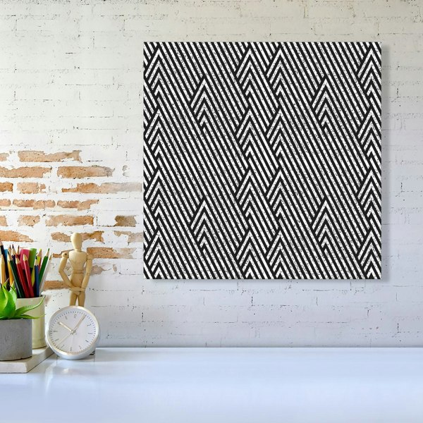 Warren Reed Oblique Black Grunge Pattern Canvas