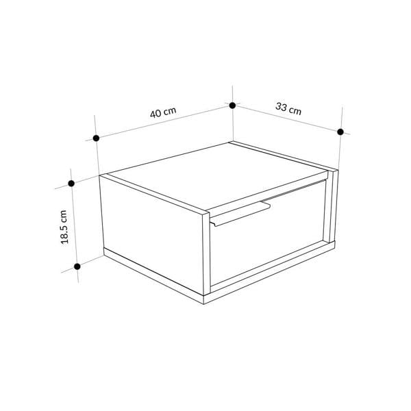 Decortie Eco Floating Bedside Table w/Drawer Modern Nightstand Wall-Mounted Space Saver Metal Handle Bedroom