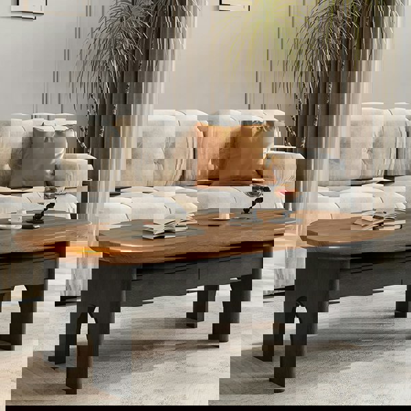 Knight Coffee Table With Storage, Wood, Oval-Rit Concept-Rit Concept