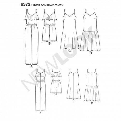 New Look Sewing Pattern 6373, Dresses, Jumpsuits for Women, A (8-10-12-14-16-18-20) - Easy
