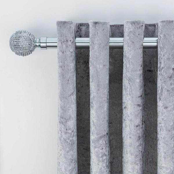 A.Unique Home Knotted Ball Extendable Curtain Pole (25/28mm) (Nickel,120cm - 220cm)