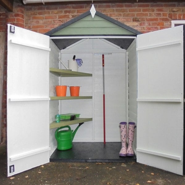 Shire Overlap Double Door 4x3 with Shelves Storage Shed - Best Shed