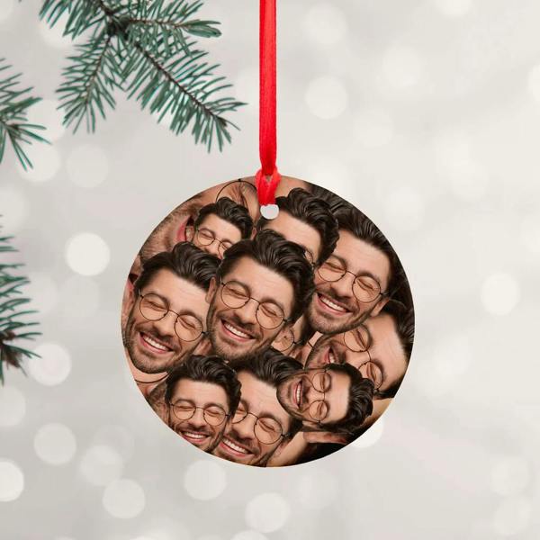 Personalised Face Christmas Ornament - alternative angle