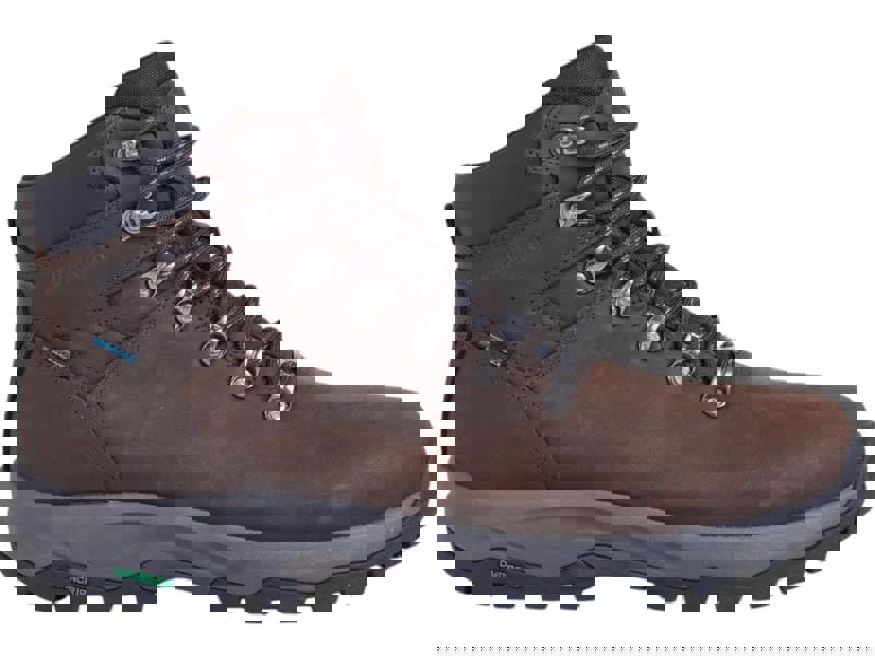 Karrimor Mendip 4 Mens Walking Hiking Lace Up Trek Leather Boots, brown leather hiking boots with durable laces and rugged sole designed for outdoor trekking.