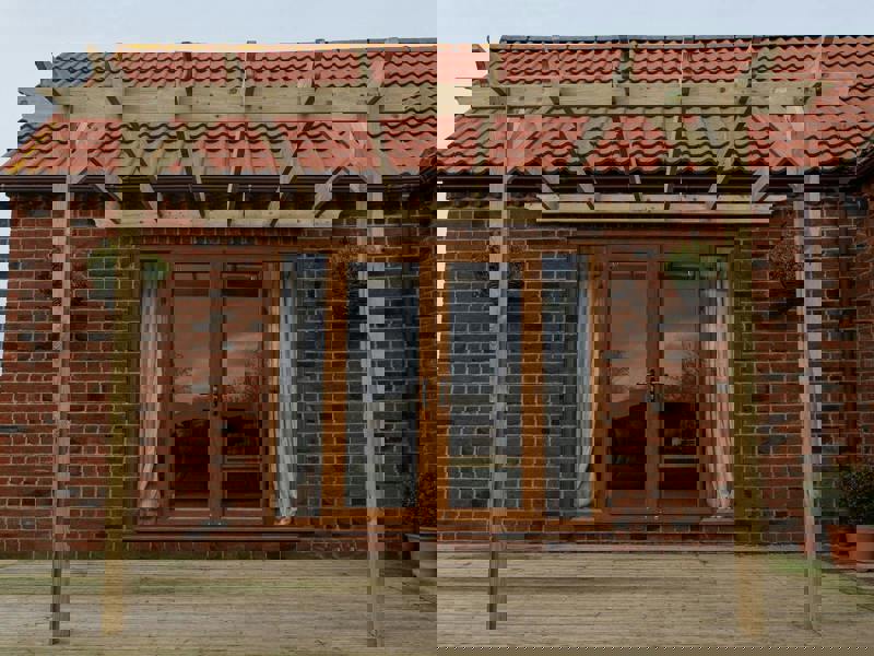 Arbor Garden Solutions Wall Mounted Wooden Pergola Kit - Orchid Design