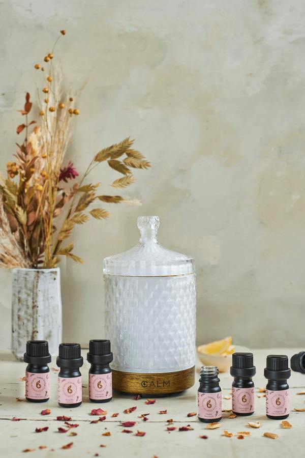 B Calm Aroma Diffuser with Breathe and Live Calm Oils - Stress Relief and Energy Boost