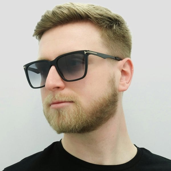 Tom Ford Sunglasses Garrett FT0862 01B Shiny Black Blue Grey Gradient