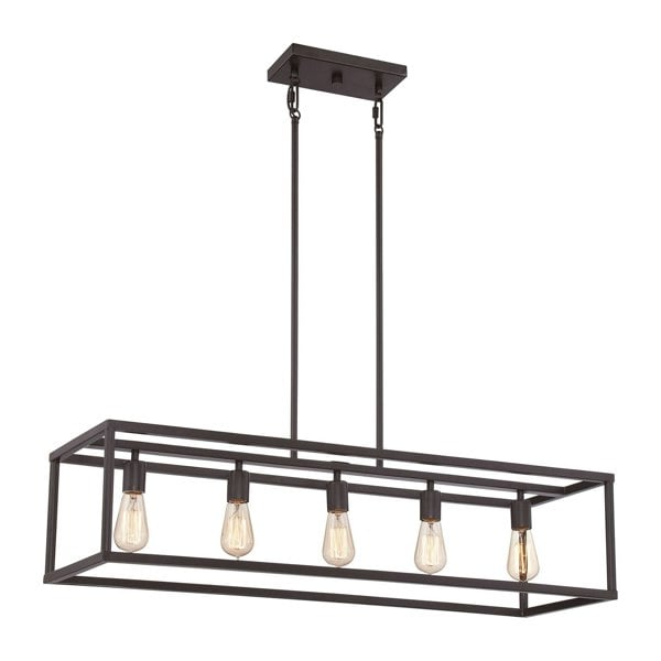 5 Bulb Chandelier Hanging Pendant LIght Western Bronze LED E27 60W Bulb Loops