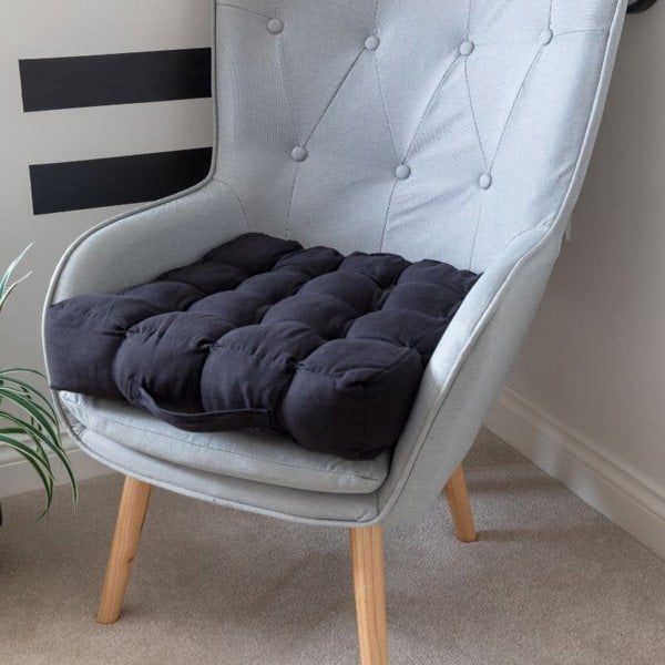 Snug City Quilted 9 Button Seat Pad Cushion Booster 100% Cotton Cover 45cm Square