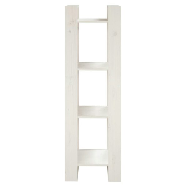 Berkfield Book Cabinet/Room Divider White 41x35x125 cm Solid Wood Pine
