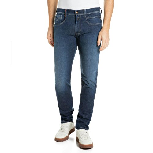 Replay Hyperflex Anbass Slim Tapered Jeans - Red Label Rich Blue