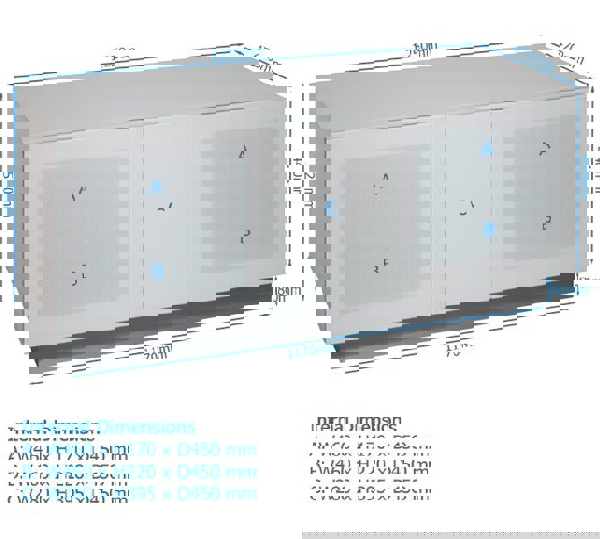 Dorel Home Alphason Element TV-Stand White, 2500mm