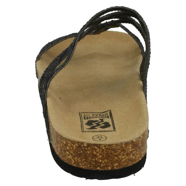 Down to Earth Ladies Down To Earth Cork Effect Glitter Sandals