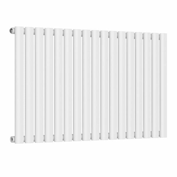 MYHOMEWARE White 1020 x 600 mm Modern Horizontal Column Designer Radiator Oval Single Panel Radiator Heater