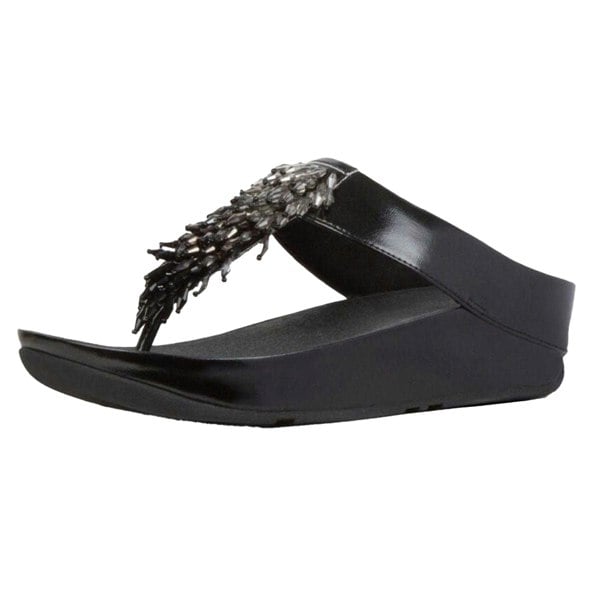 Fit Flop Womens/Ladies Rumba Ombre Toe Post Sandals - Black