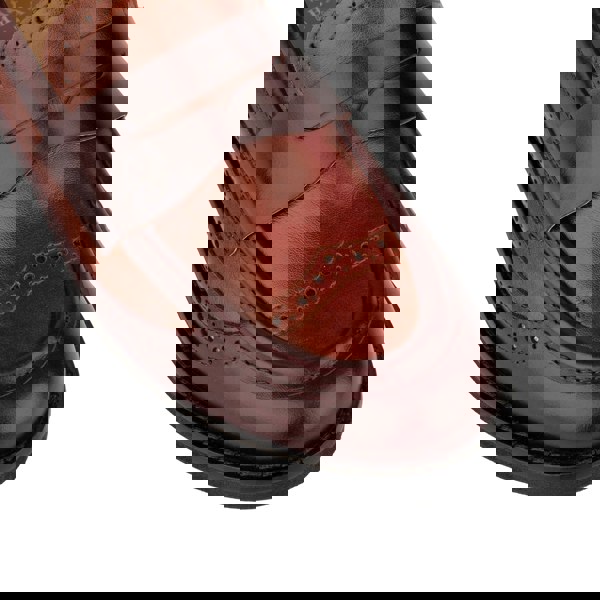 Embassy London Angelina - Brown -  Women's leather almond toe penny loafer with broguing