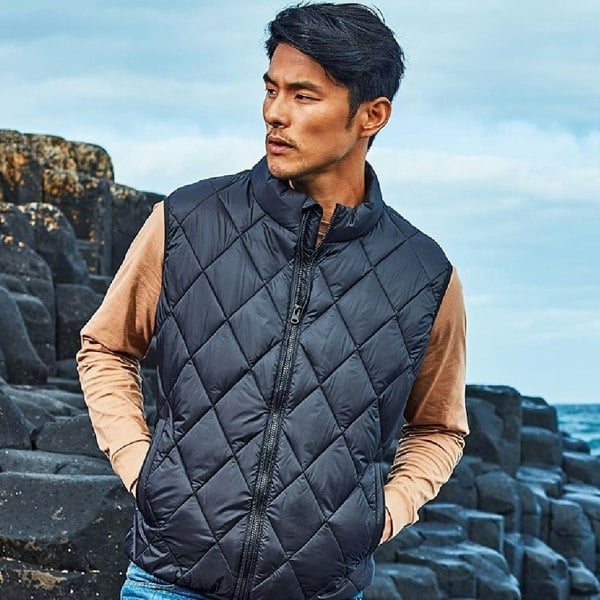 2786 Mens Diamond Pane Padded Gilet - Navy