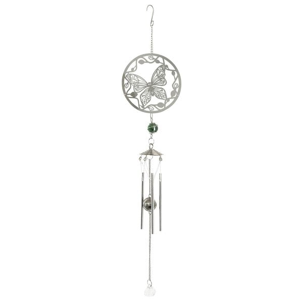EDH Door Hardware Butterfly Stainless Steel Hanging Wind Chime