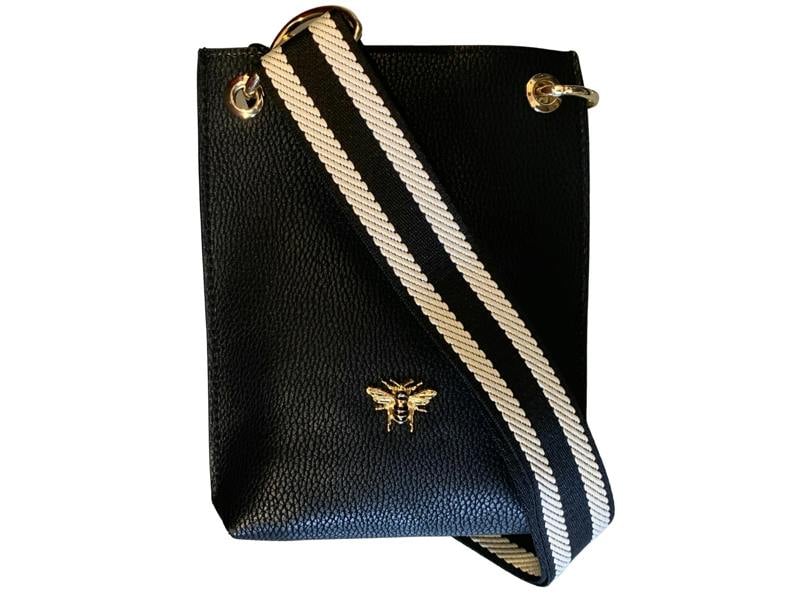 Alice Wheeler Bee Phone Crossbody Bag – Primrose Collection - Black
