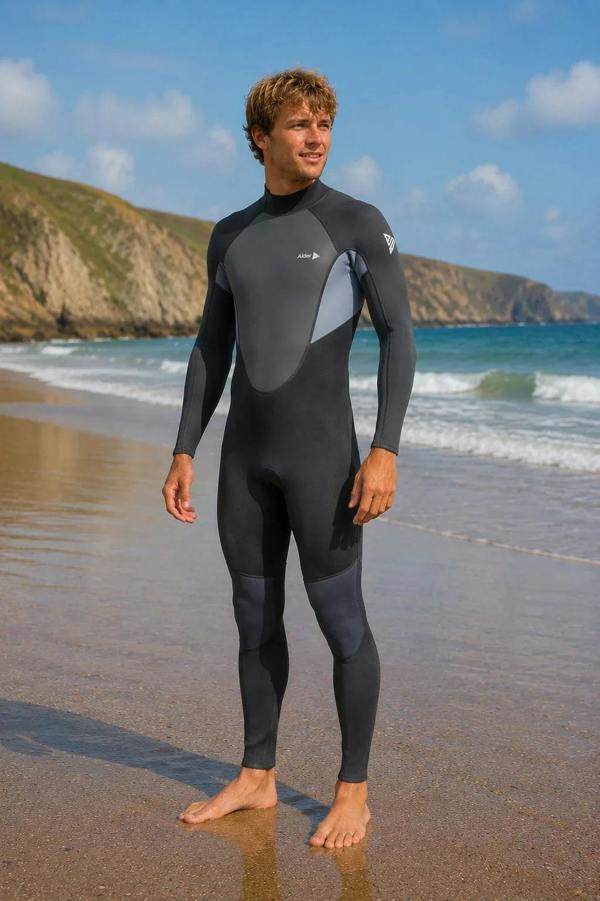 Alder Impact Men's 3/2mm Back Zip Full Length Wetsuit - Grey