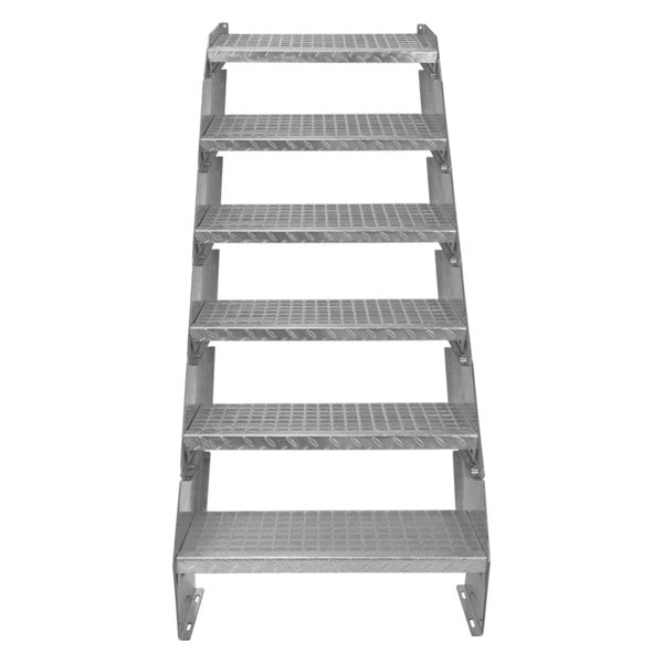 Monstershop Adjustable 6 Section Galvanised Staircase - 600mm Wide