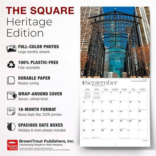 Chicago Calendar 2027, Wall Calendars, Month To View, Travel, Gift