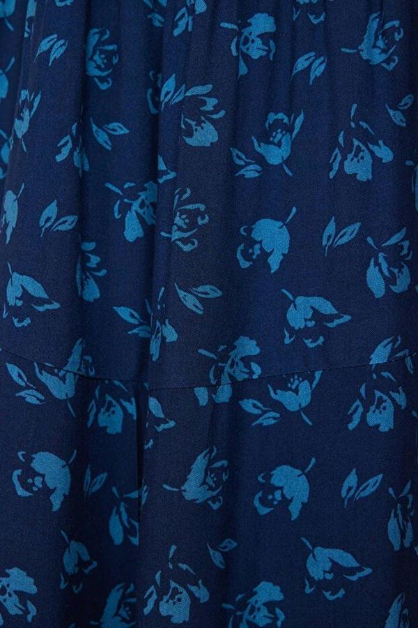 WOVCOR A-line Floral Patterned Strappy Midi Woven Dress