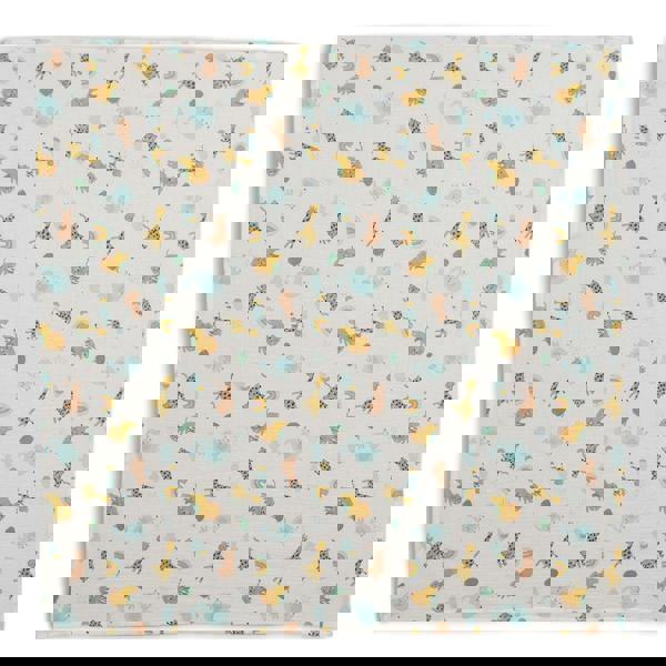 Mini Cuddles Baby Unisex 2pk Solid & Animal Printed Muslins, Multicolour