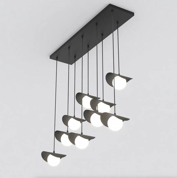 Emibig RITUAL Pendant lamp 9 x G9 Black with White Shade