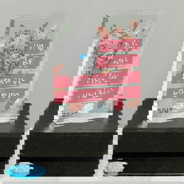 Personalised Memento Company Personalised Me To You Floral Crystal Token