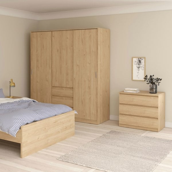 Furniture To Go Naia Chest of 3 Drawers in Jackson Hickory Oak