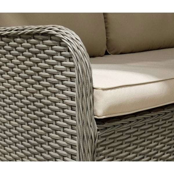 5 Seater Garden Corner Dining Sofa Set - Rattan Wicker - Adjustable Coffee Table - LoopsDirect