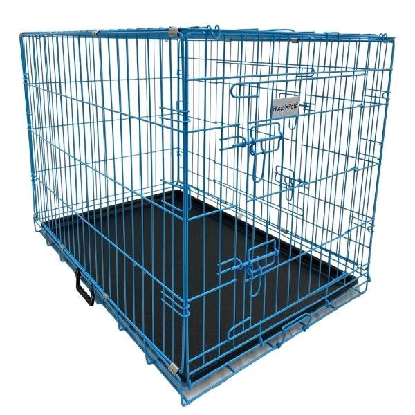 HugglePets Pink / Blue Dog Cage with Plastic Tray