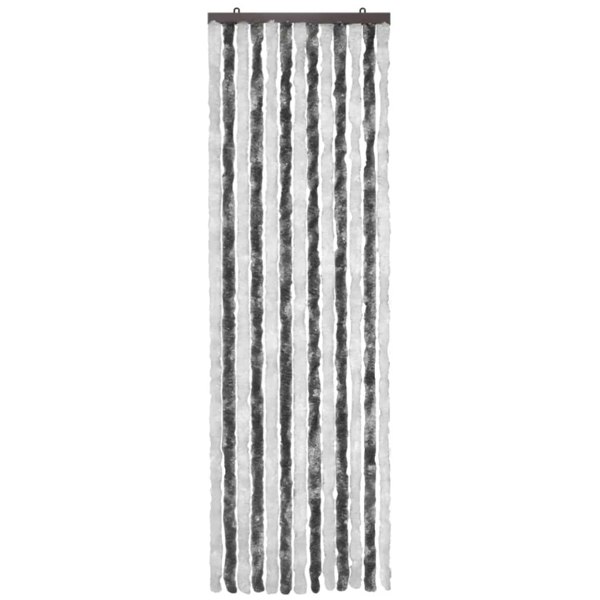 Berkfield Insect Curtain Grey and White 56x185 cm Chenille