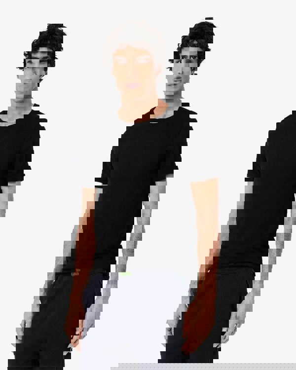 Lacoste Mens 3-Pack Plain Mens T-Shirts - Black 031