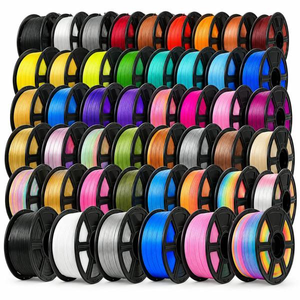 ATEK 50 x PLA 3D Printer Filament 1.75mm 1kg Spools Mixed Colours Clearance Lot