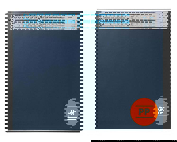 Durable Calendar Desk Mat Clear Overlay Notes Protector Pad | 65x48 cm | Blue