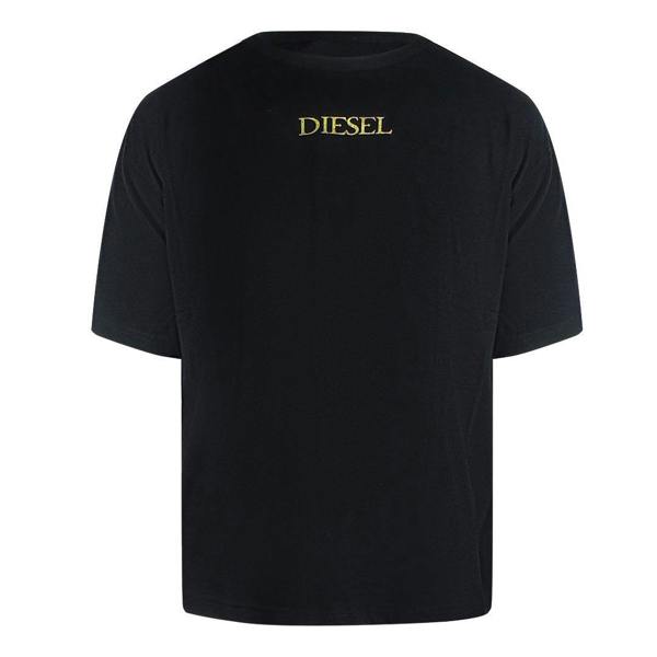 Diesel Mens Logo Cotton T-Shirt - Black - 