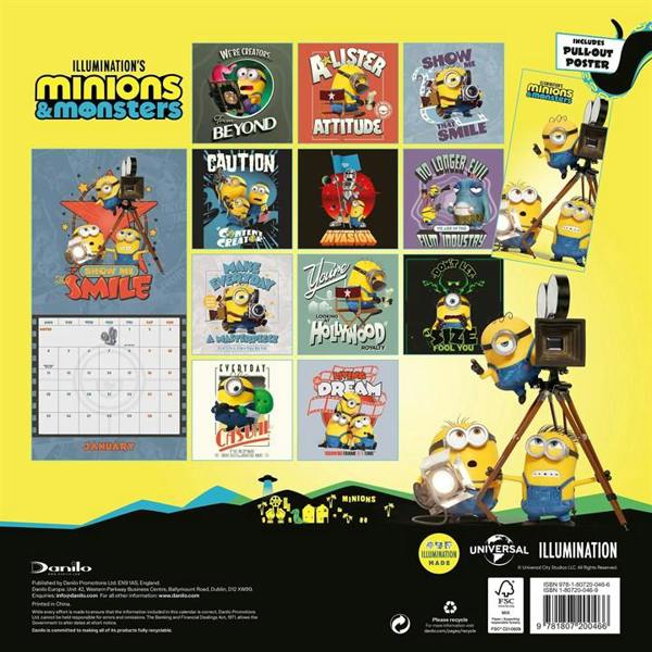 Minions & Monsters Calendar 2027, Wall Calendars, Month To View, Entertainment, Gift