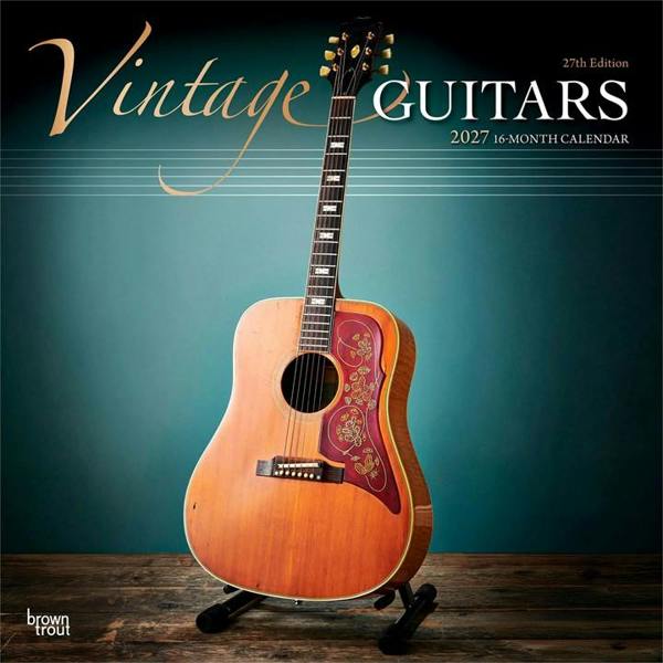 Vintage Guitars Calendar 2027, Wall Calendars, Month To View, Entertainment, Gift